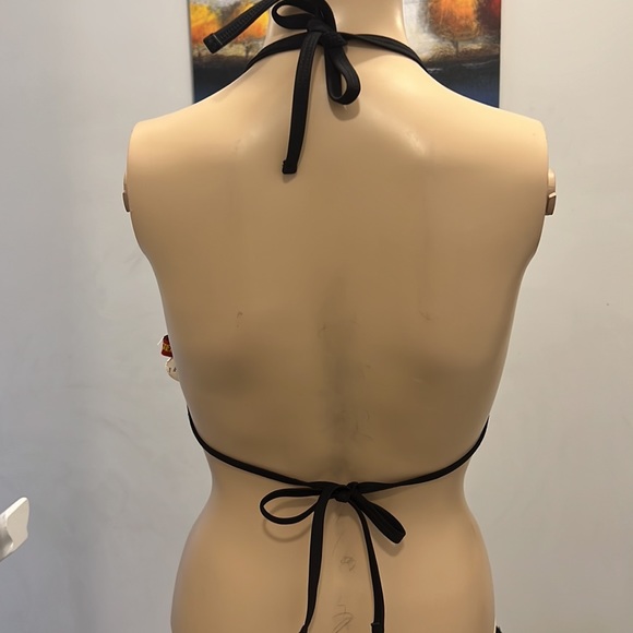 Bikini Top - Black With Gold and purple Color Stripes. Large/ medium fit - Picture 2 of 2